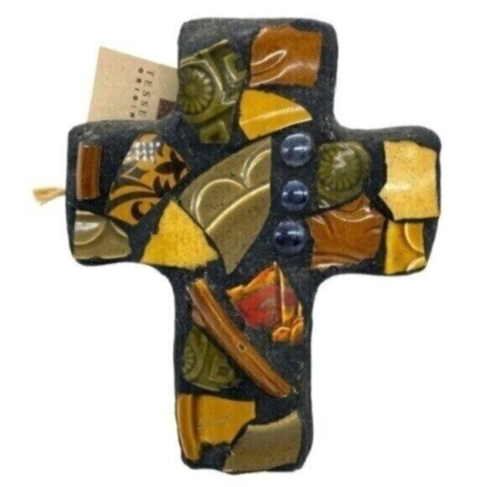 Tesserae Originals Mosaic Art Pottery Cross